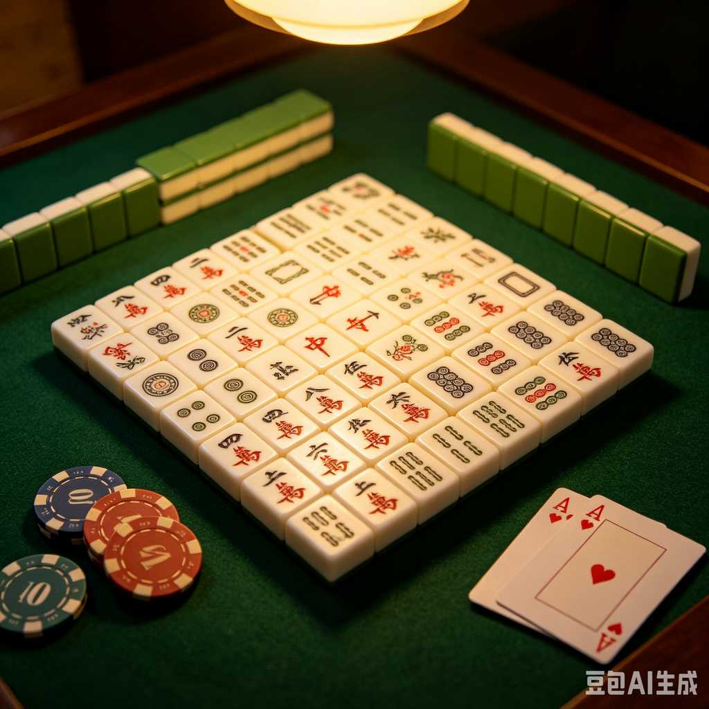 carved pattern mahjong set
